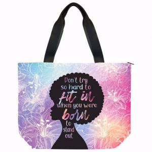 Born to Stand Out Black Art Canvas Handbag