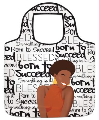 Born to Succeed Black Art Reusable Grocery Bag