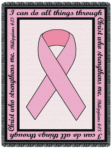 Breast Cancer Awareness Pink Ribbon Throw