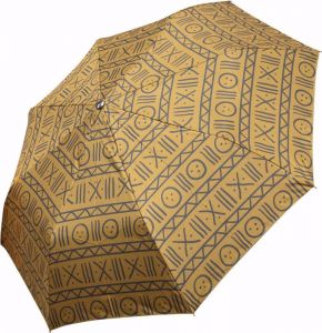 Brown Mudcloth Auto Open Umbrella