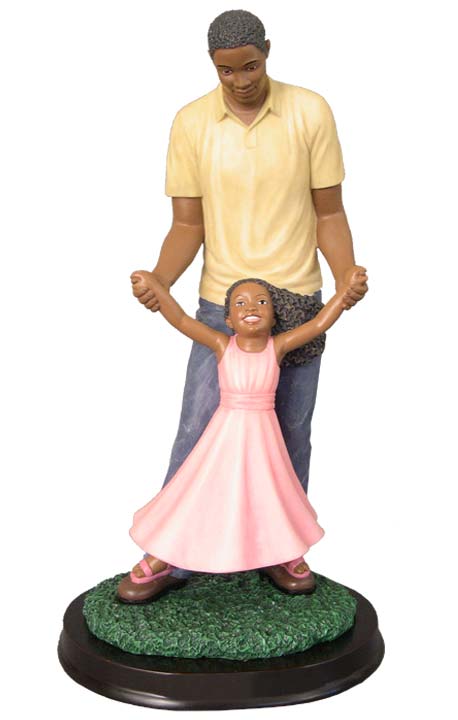 African American Daddys Girl Figurine