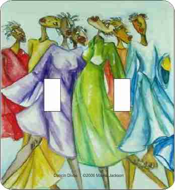 Dancn Divas African American Double Switch Plate Cover