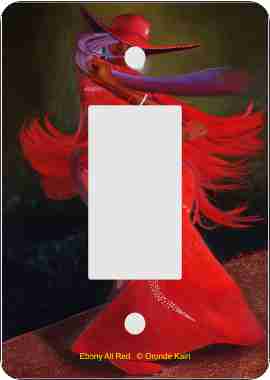 Ebony All Red African American  Rocker Switch Plate