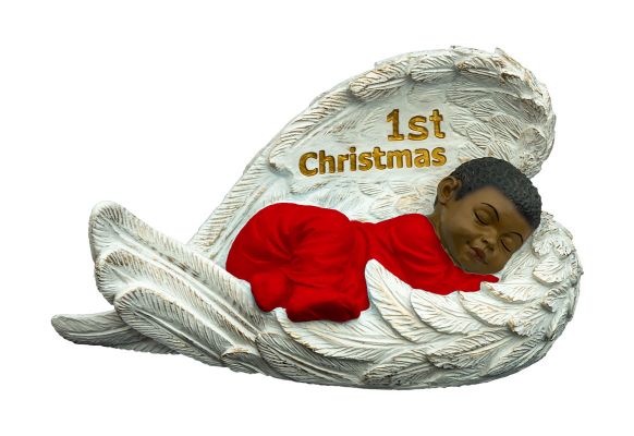 First Christmas African American Boy in Wing Christmas Ornament