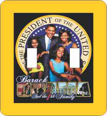 Obama First Family Double Switch Plate Cover