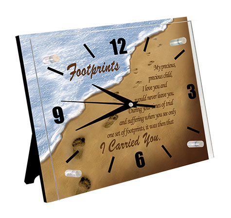 Footprints Inspirational Desktop Clock