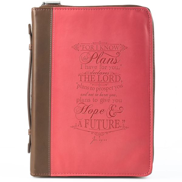 For I Know The Plans Pink and Brown Luxleather Bible Cover