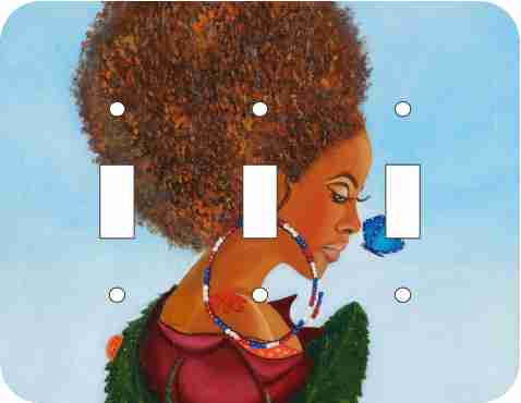 Growth of a Woman African American triple light switch plate cover
