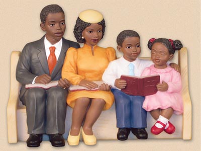 Happy Family Church Pew Collection Figurine