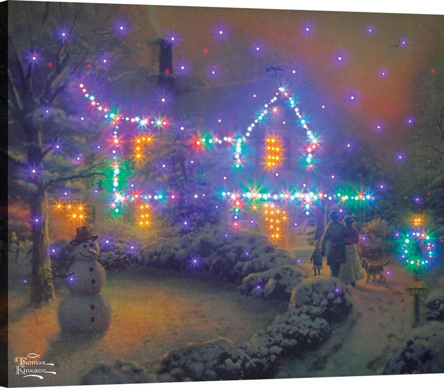 Heart of Christmas Fiber Optic Canvas with Remote