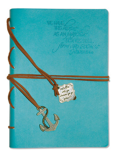 Hope As An Anchor Faux Leather Aqua Journal