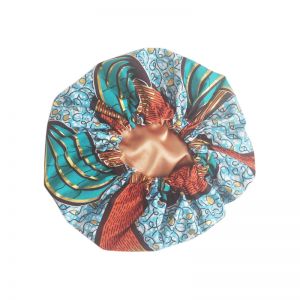 Gold Member Bonnet Bhabie Ankara Print  African Hair Bonnet #2