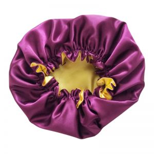 Purple Moon Reversible Gold and Purple Satin Bonnet #2