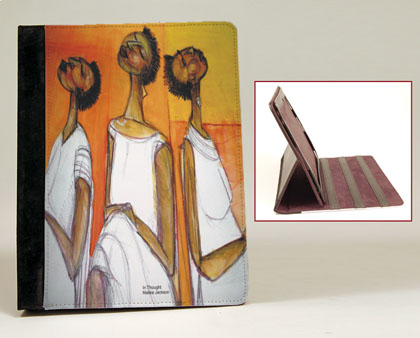 In Thought African American iPad Folio Case with Stand