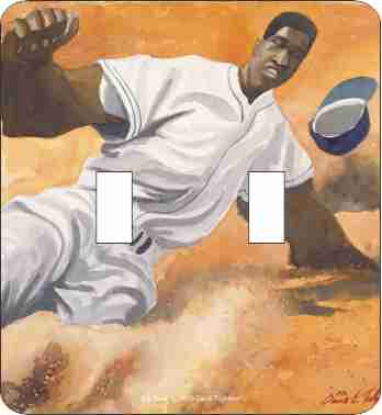 Jackie Robinson African American Double Switch Plate Cover