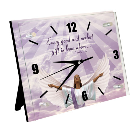 James 1:17 Inspirational African American Desktop Clock