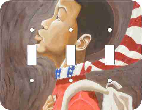 Lil' Brown Boy Triple Light Switch Plate Cover