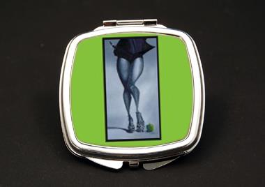 Lil Green Apple African American Duel Mirror Compact