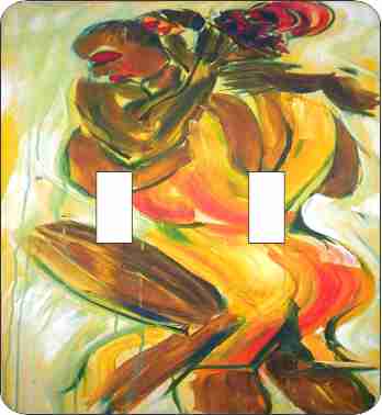 Lovers African American Double Switch Plate Cover