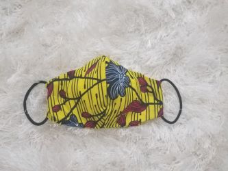 Yellow Flower Ankara African Print Stylish Face Mask
