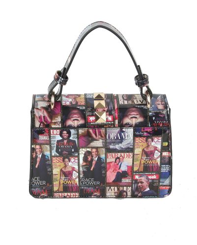 Michelle Obama Crossbody Magazine Print Multicolor Bag #2