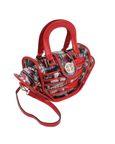 Michelle Obama Magazine Print Red Trim Handbag #2