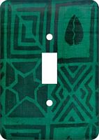 Mudcloth Green African American Switch Plate Cover 