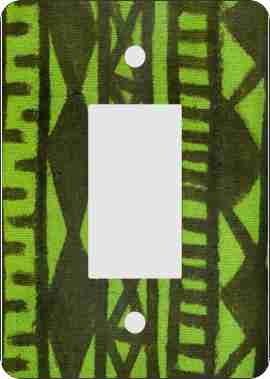 Mudcloth Lime African American   Rocker Switch Plate