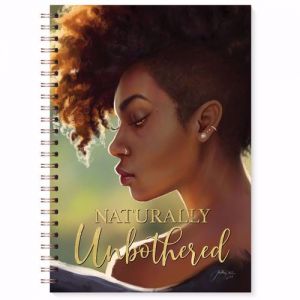 Naturally Unbothered African American Woman Spiral Journal