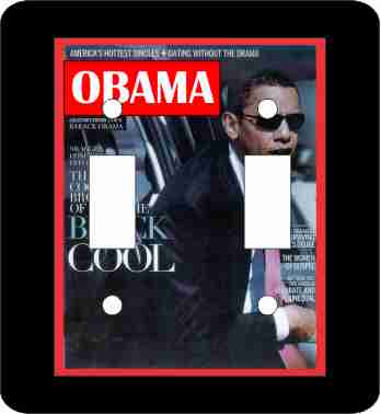 Obama Cool African American Double Switch Plate Cover