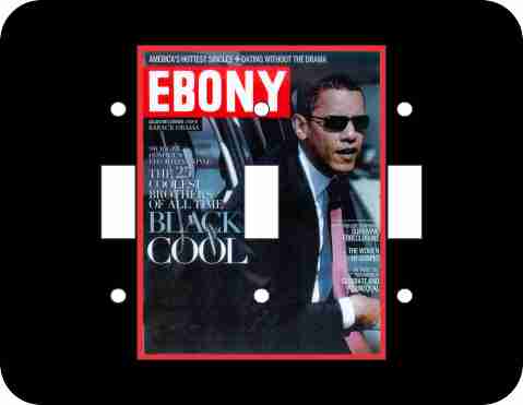 Obama Black Cool Triple Light Switch Plate Cover