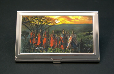 On The Move African American Business Card Credit Card Case