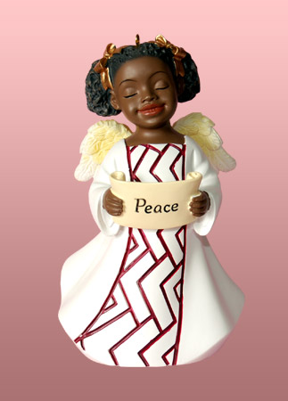 African American Peace Angel Ornament