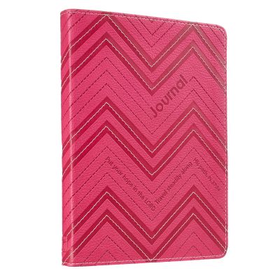 Hope In The Lord Handy Size Pink Chevron LuxLeather Journal