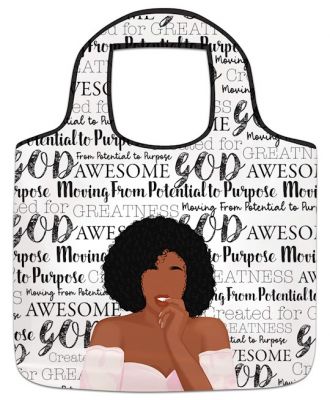 Potential to Purpose Black Art Reusable Grocery Bag