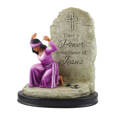 There is Power in the Name of Jesus African American Figurine