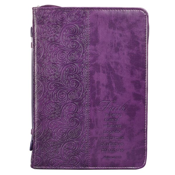 Faith Hebrews 11:1 Purple Luxleather Bible Cover