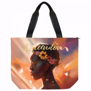 Queendom Black Women Canvas Tote Bag