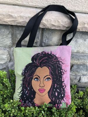 I Am Ambitious Afrocentric Woven Tote Bag #2