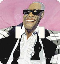 Ray Charles Double African American Switch Plate Cover 