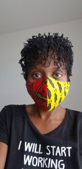 Red and Yellow Combo Ankara African Print Stylish Face Mask
