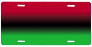 Red Black and Green License Plate