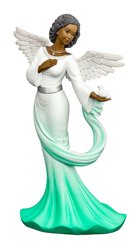 Sash Angel in Green Graceful Angels African American Figurine