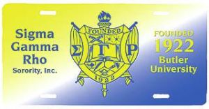 Sigma Gamma Rho License Plate