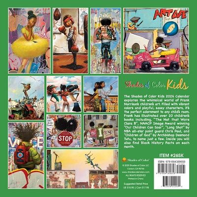 Shades Of Color Kids 2026 Black Art Wall Calendar #2