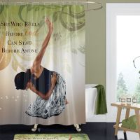 She Who Kneels Afrocentric Shower Curtain