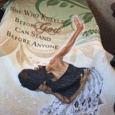 She Who Kneels Tapestry Throw
