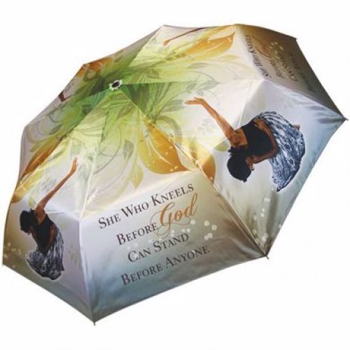 She Who Kneels African American Umbrella