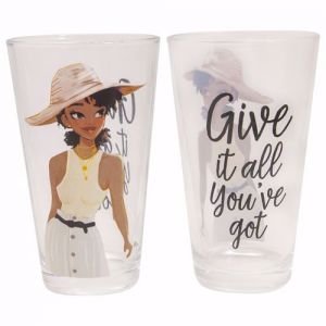 African American Sister Friends 2 Black Art Drinking Glass Set #2