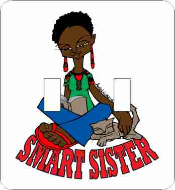 Smart Sister African American Double Switch Plate Cover